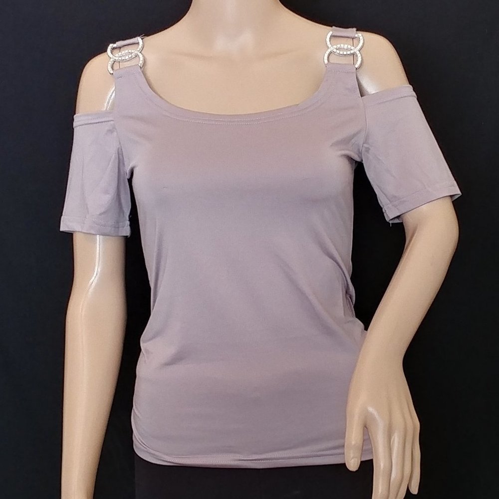 Bundle 2/$15 Women's Cold Shoulder Straps w/Buckle Top